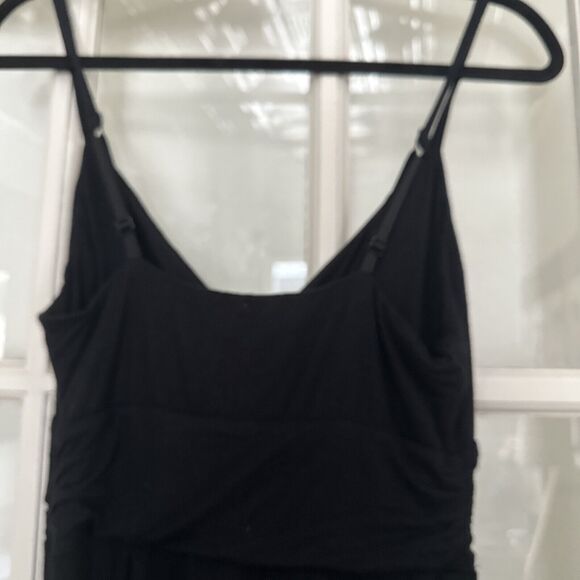 Express Womens Fit & Flare Dress Small Black V Neck Side Zip Spaghetti Strap - Picture 5 of 9